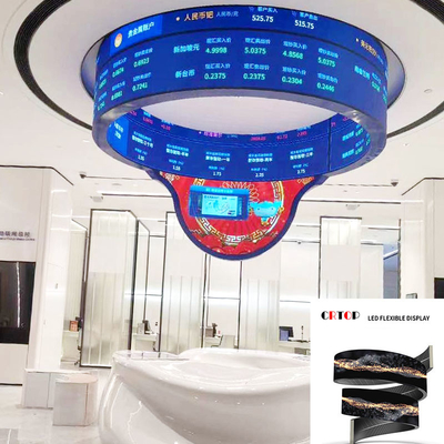 A tala de P2mm curvou a elevação flexível da tela de exposição do diodo emissor de luz refresca 64s